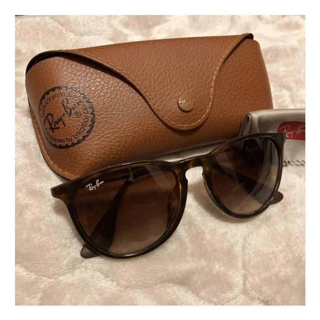 Anteojos Lentes de Sol Ray Ban Erika RB4171F Degrade marrón/tortuga mate 54-18-7