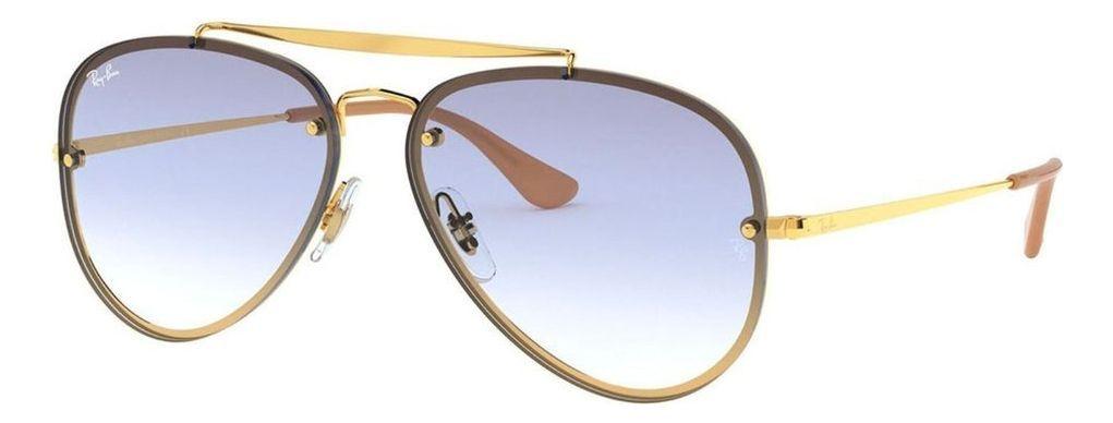 Anteojos Lentes de Sol Ray Ban Blaze Aviator RB3584N Degrade dorado/azul 61-13-0