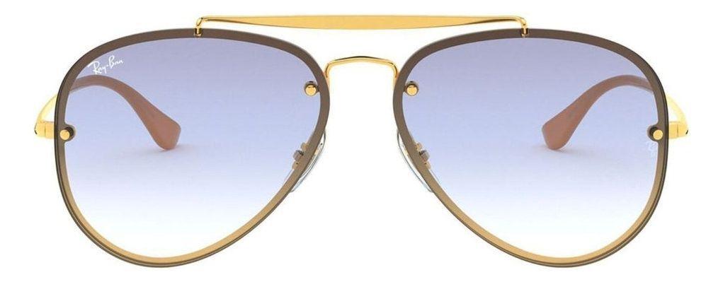 Anteojos Lentes de Sol Ray Ban Blaze Aviator RB3584N Degrade dorado/azul 61-13-1