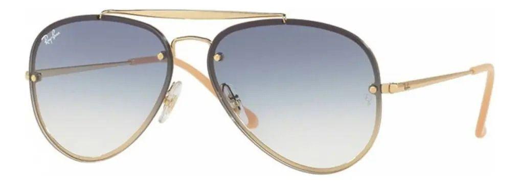 Anteojos Lentes de Sol Ray Ban Blaze Aviator RB3584N Degrade dorado/azul 61-13-4