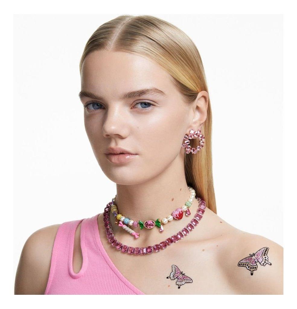 Pendientes de aro Swarovski Millenia Cristales Rosa Baño tono oro rosa 5614932-2