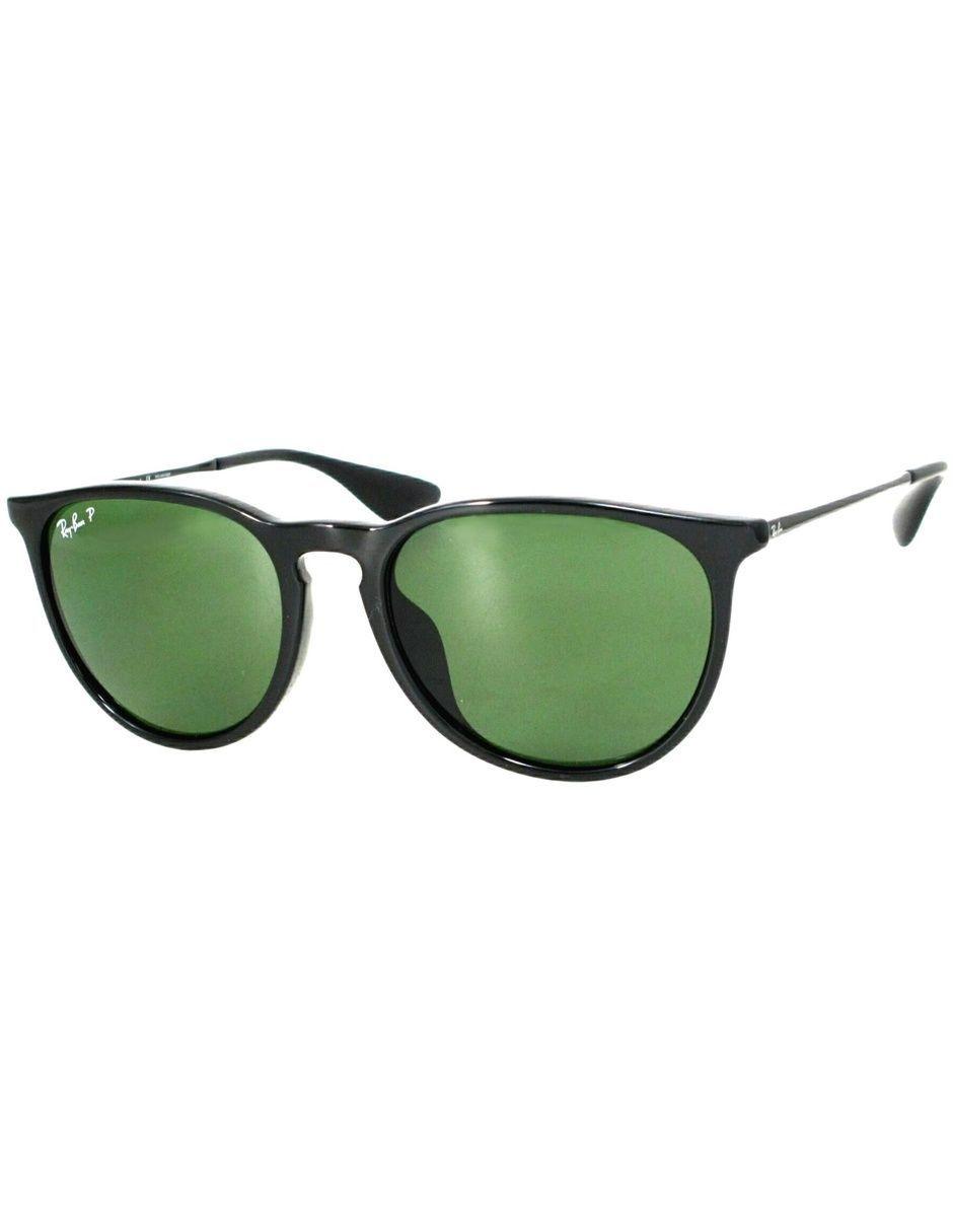 Anteojos Lentes de Sol Ray Ban Erika RB4171F 6012P 54-18 Polarizado Negro/Verde-1