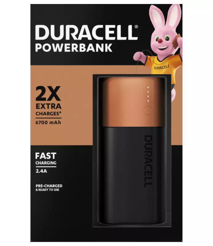 Bater a Externa Power Bank Duracell Pb2 6700 Mah Color Negro-0