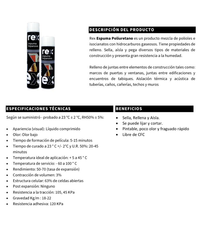Espuma Rex Altamente Expansiva Poliuretano 500 Ml-2