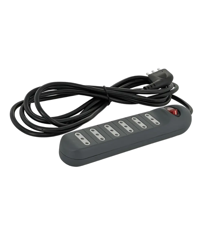 Alargador Zapatilla Lexo 6 Tomas 3m 10A Protección Sobrecarga Negro-0