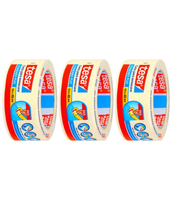 Pack 3 Cinta de Enmascarar 48mm x 40m Tesa-0