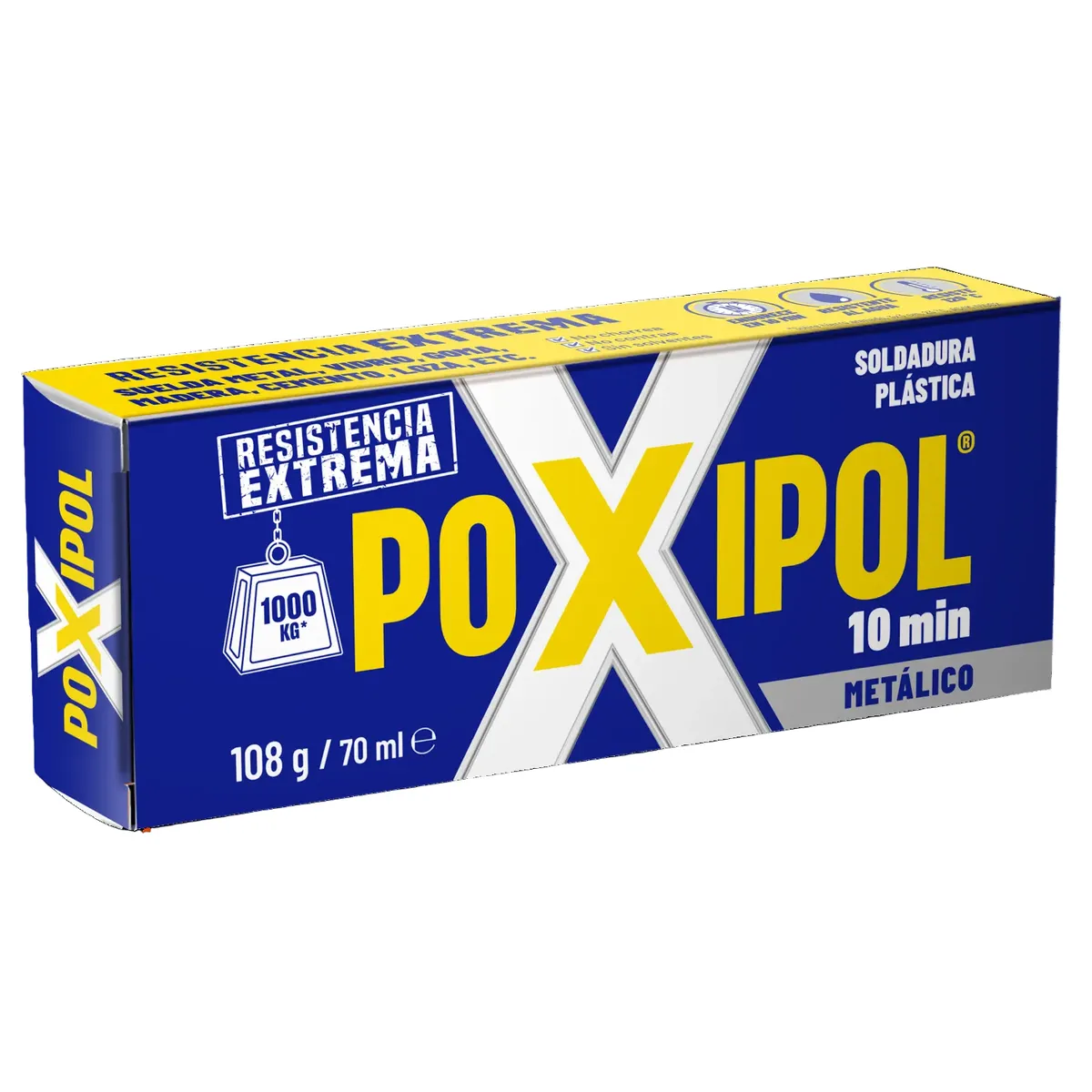 Adhesivo Poxipol Soldadura Plastica 108gr 70ml Color Metalico 10 min-0