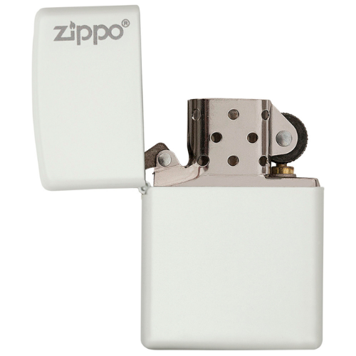 Classic White Matte Zippo Logo-2