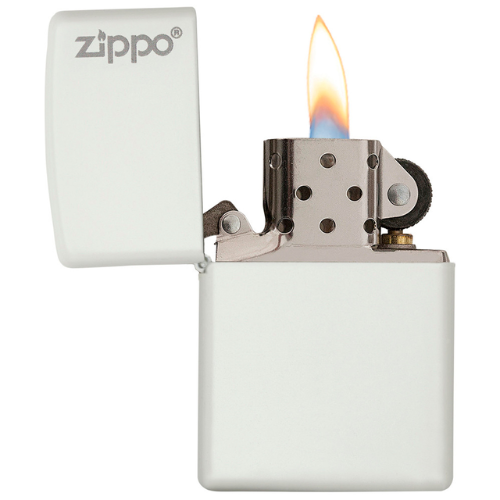 Classic White Matte Zippo Logo-4
