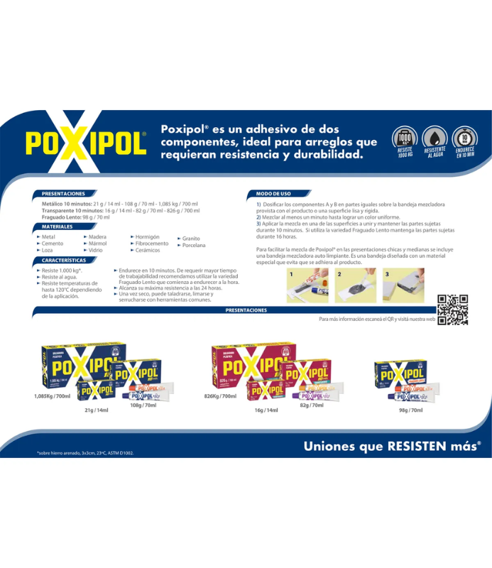 Adhesivo Poxipol Soldadura Plastica 82 gr 70 ml Transparente-3
