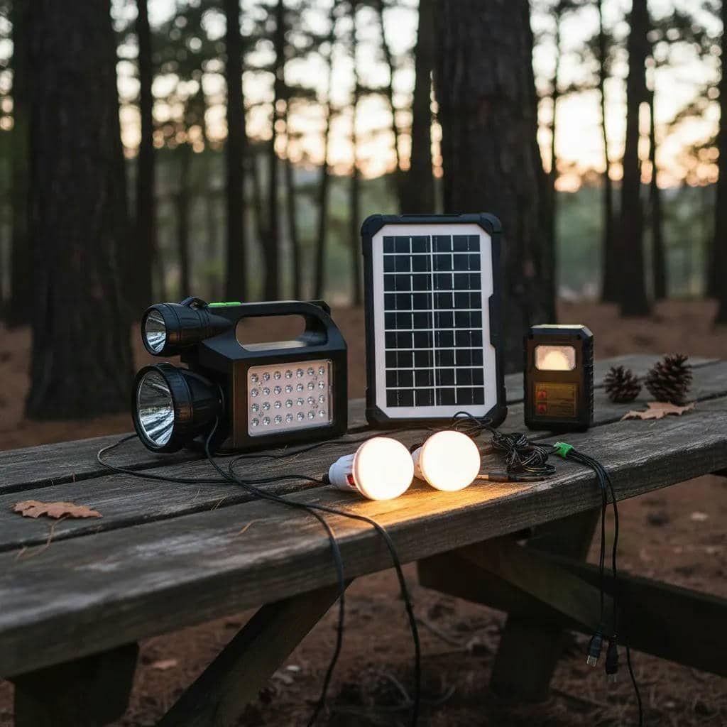 Linterna Recargable Solar USB Emergencia 3 Ampolletas-2