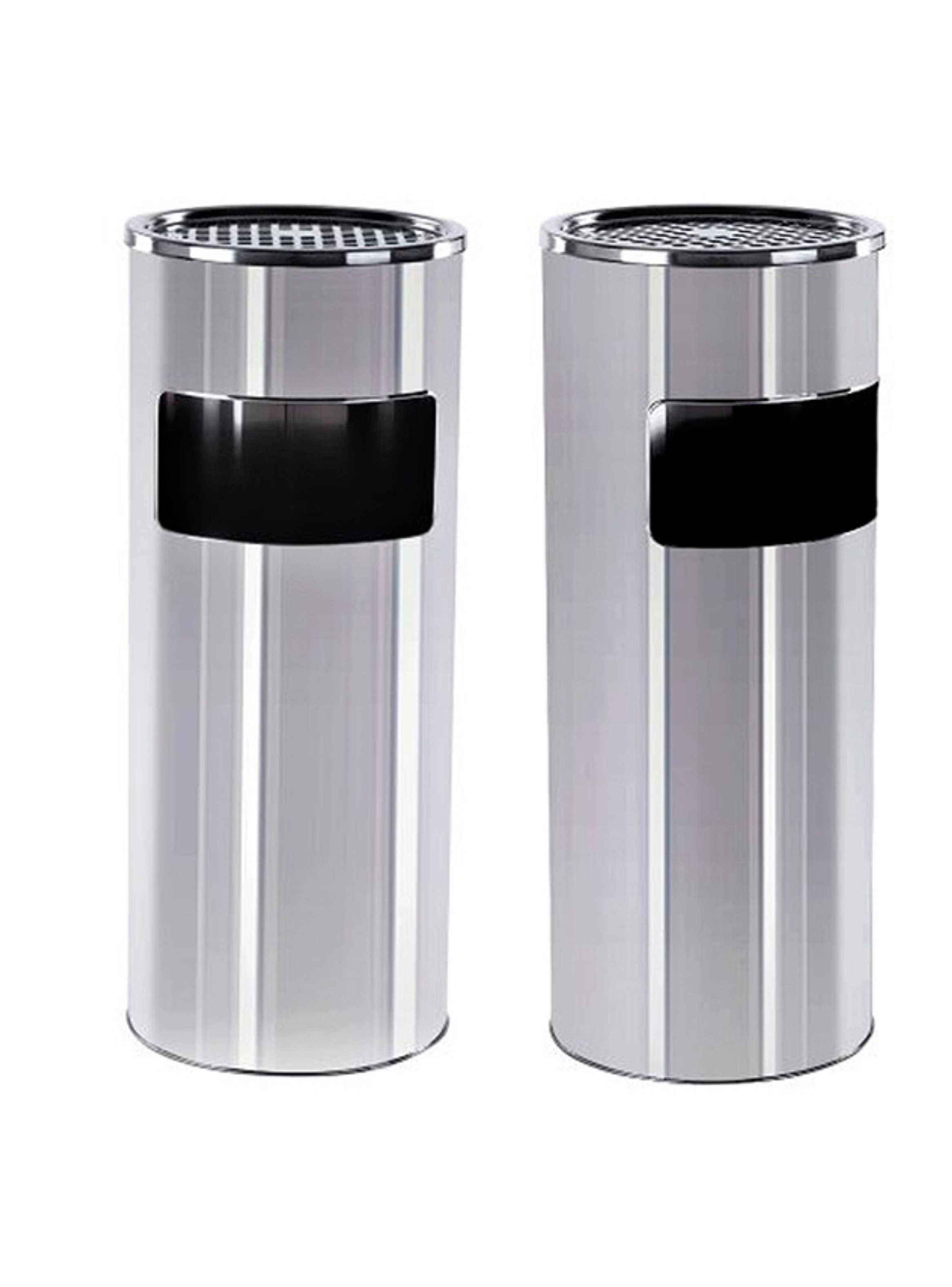 Basurero de acero inoxidable con cenicero 30 litros-1