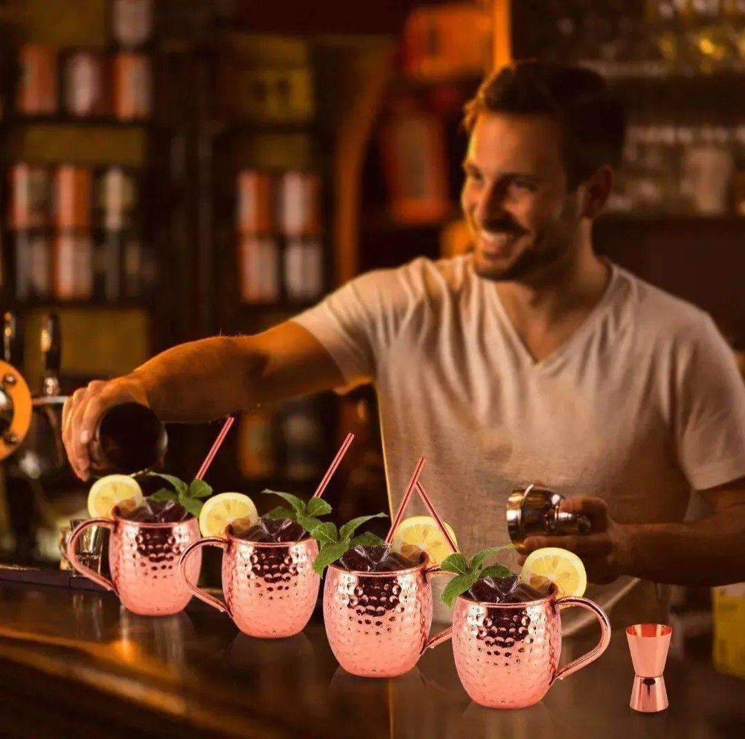 Set 4 Mug Taza Cobre Moscow Mule Coctel 500ml-4