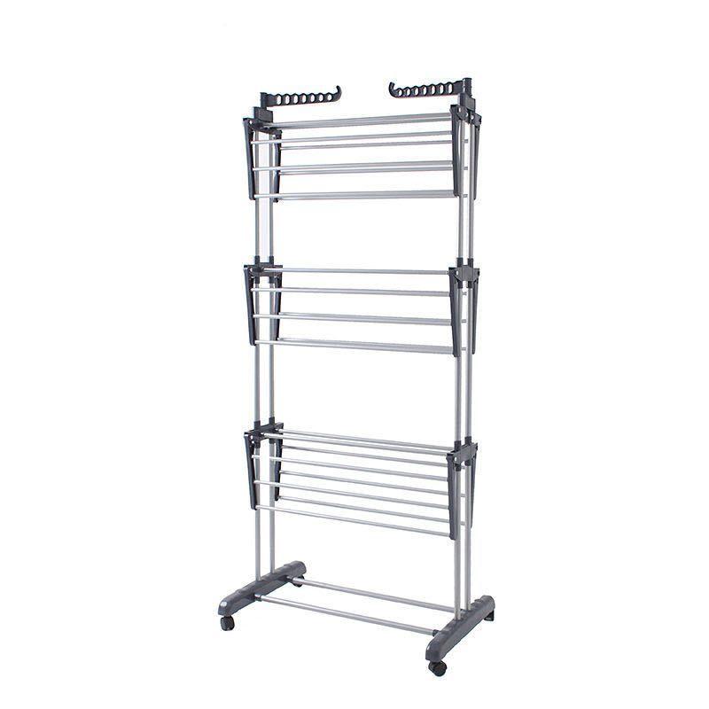 Tendedero Ropa Colgador Pechero Plegable 3 Niveles Gris-2