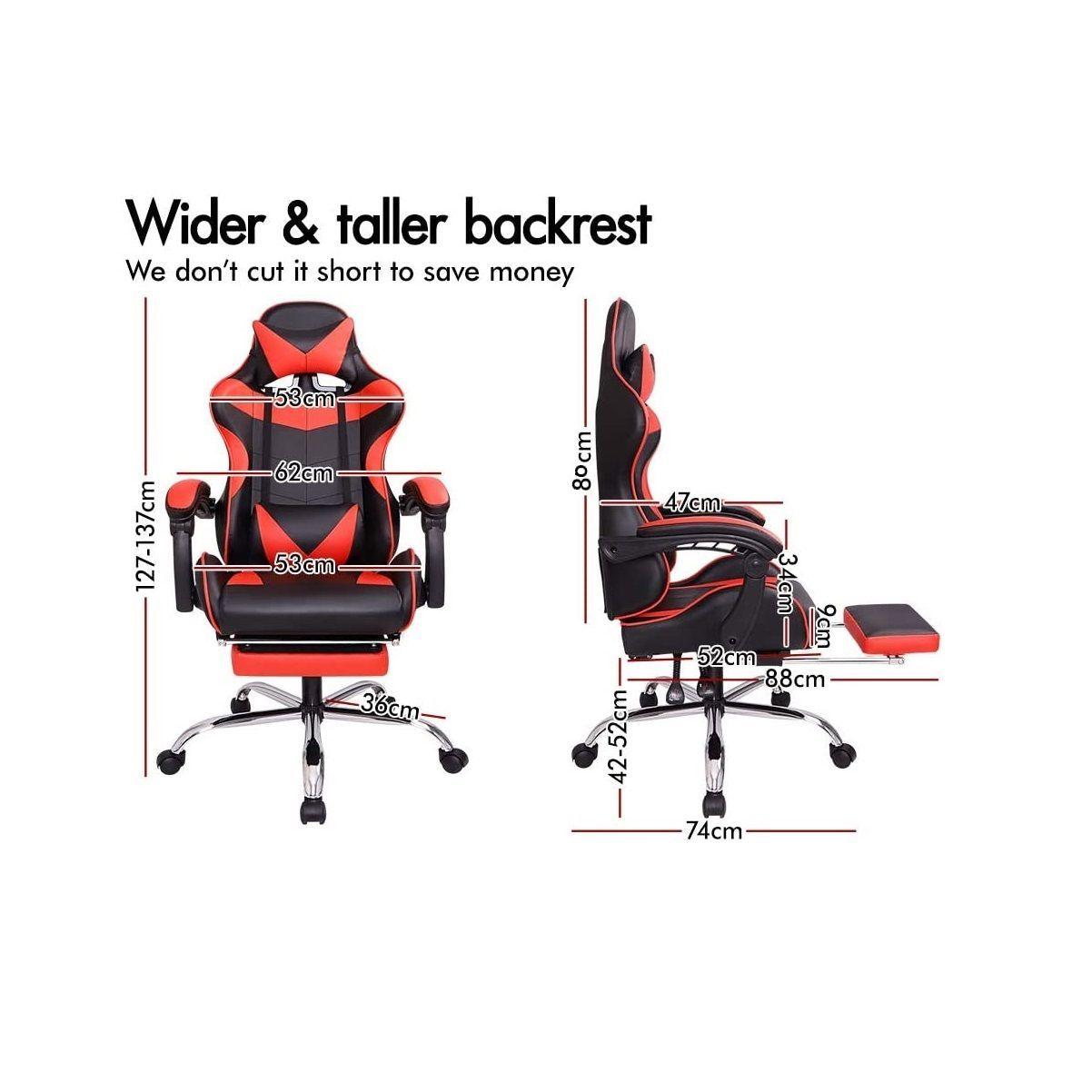 Silla Gamer Reclinable Apoya Pies Blanco-2