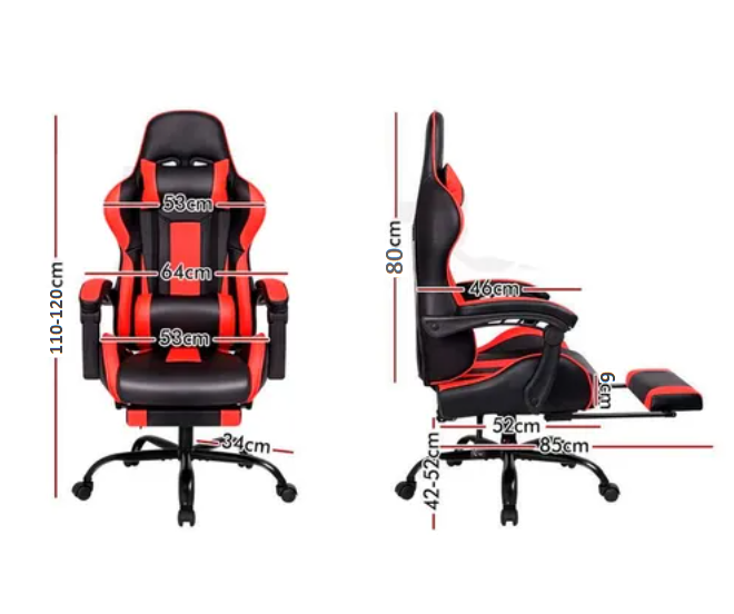 Silla Gamer Reclinable Apoya Pies Azul-2