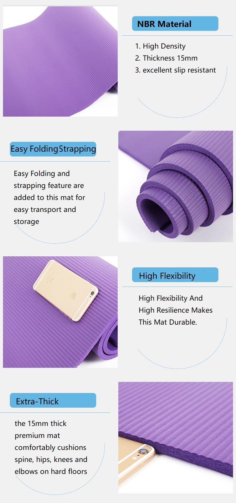 Colchoneta Yoga Mat Pilates 15mm + Correa + Bolso Transporte-3