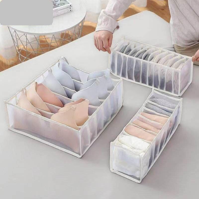 Juego De 3 Cajas De Almacenamiento Para Ropa Interior Blanco-2
