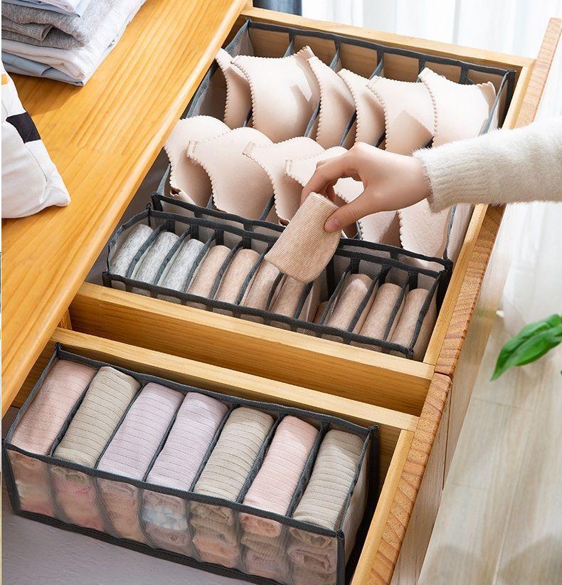 Juego De 3 Cajas De Almacenamiento Para Ropa Interior Blanco-3