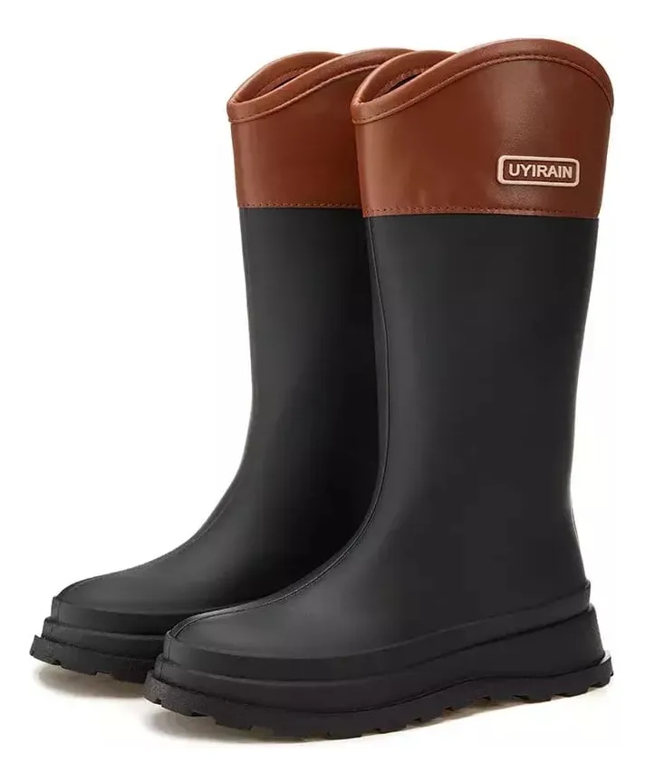 Botas De Agua Mujer Impermeables Lluvia Invierno Antideslizantes-0