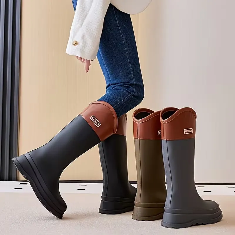 Botas De Agua Mujer Impermeables Lluvia Invierno Antideslizantes-1