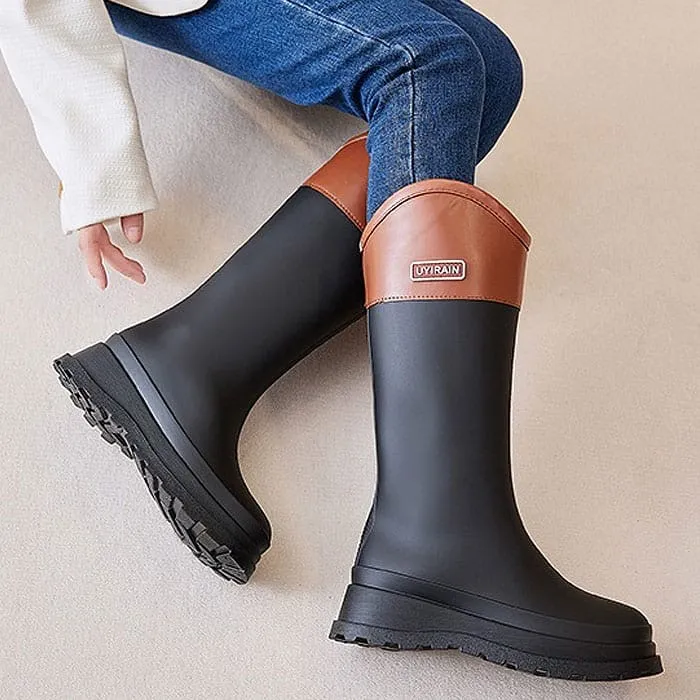 Botas De Agua Mujer Impermeables Lluvia Invierno Antideslizantes-2