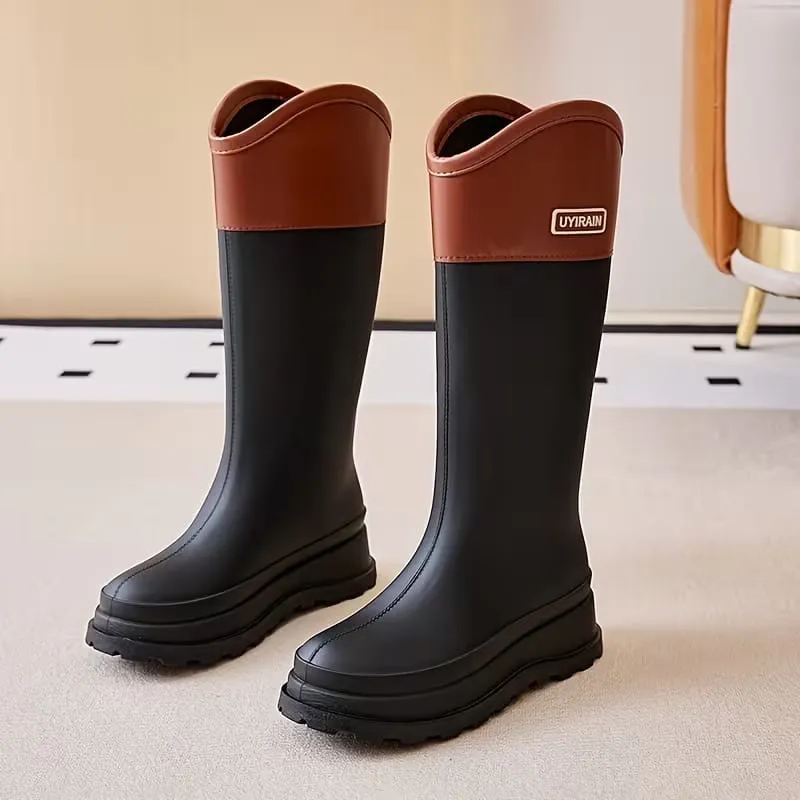 Botas De Agua Mujer Impermeables Lluvia Invierno Antideslizantes-3