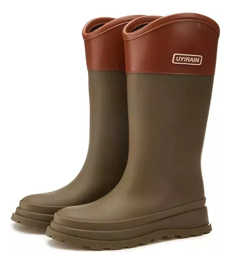 Botas De Agua Mujer Impermeables Lluvia Invierno Antideslizantes-0