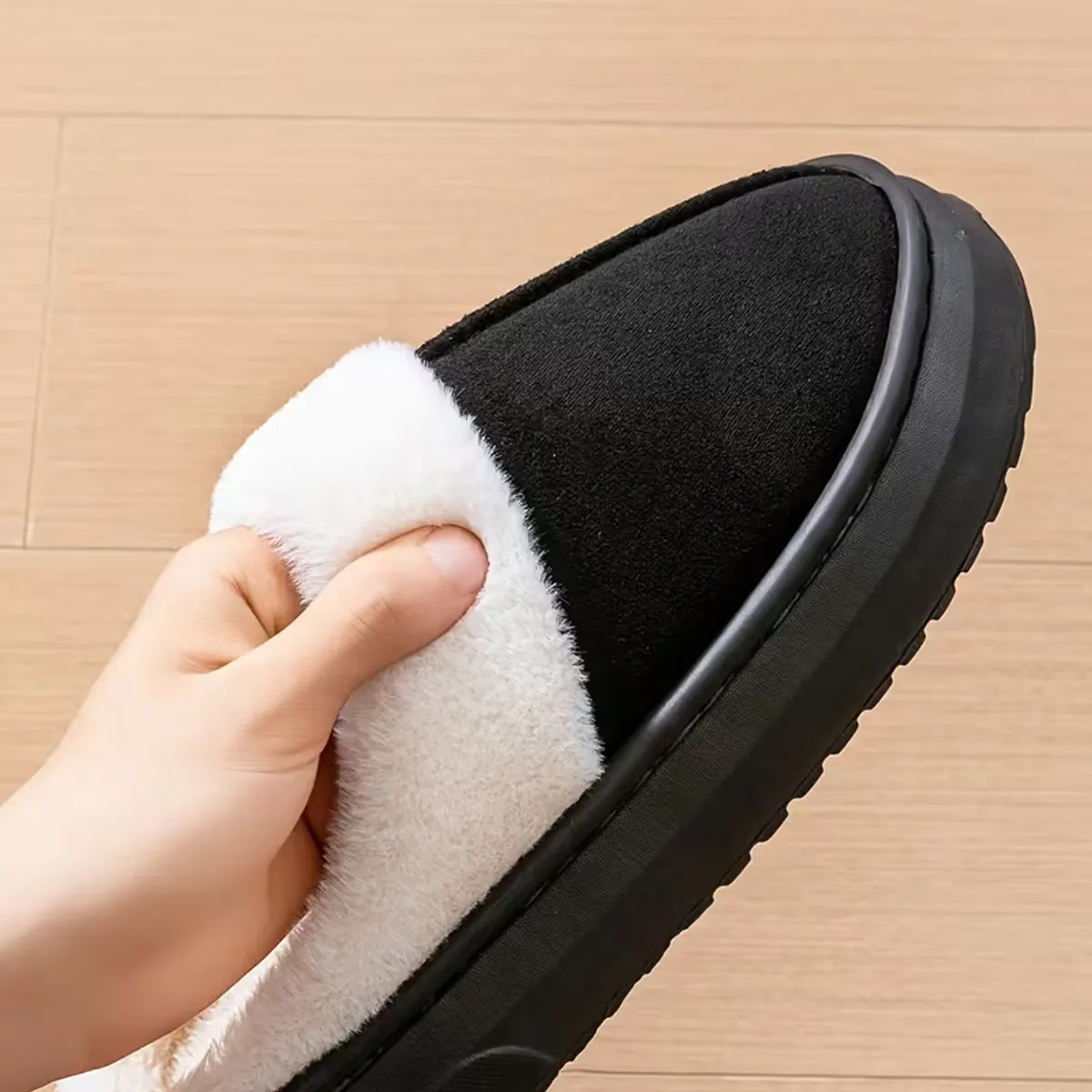 Pantuflas de Piel Antideslizantes Con Chiporro Mujer Cuero Sintetico-4
