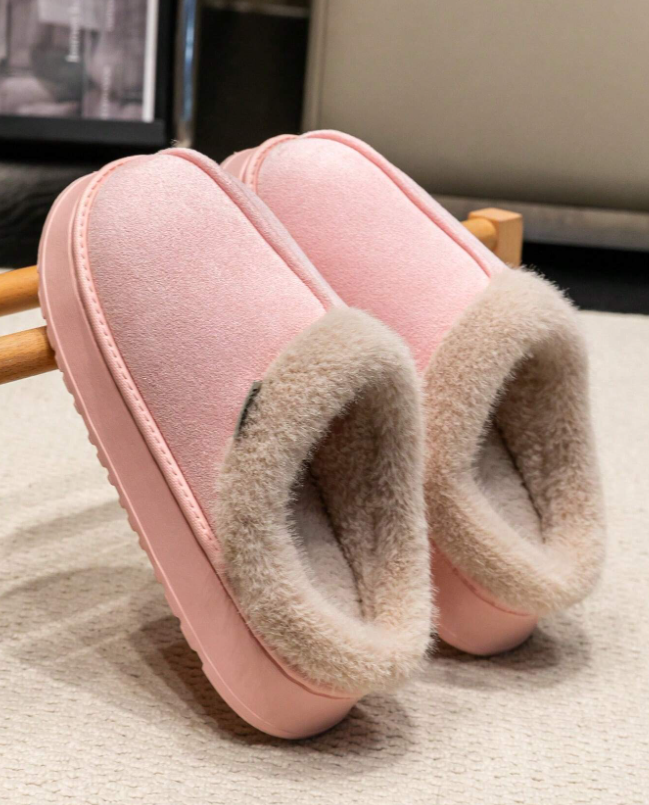 Pantuflas de Piel Antideslizantes Con Chiporro Mujer Cuero Sintetico-1