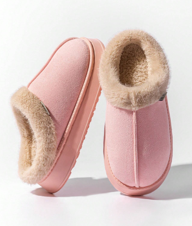 Pantuflas de Piel Antideslizantes Con Chiporro Mujer Cuero Sintetico-2