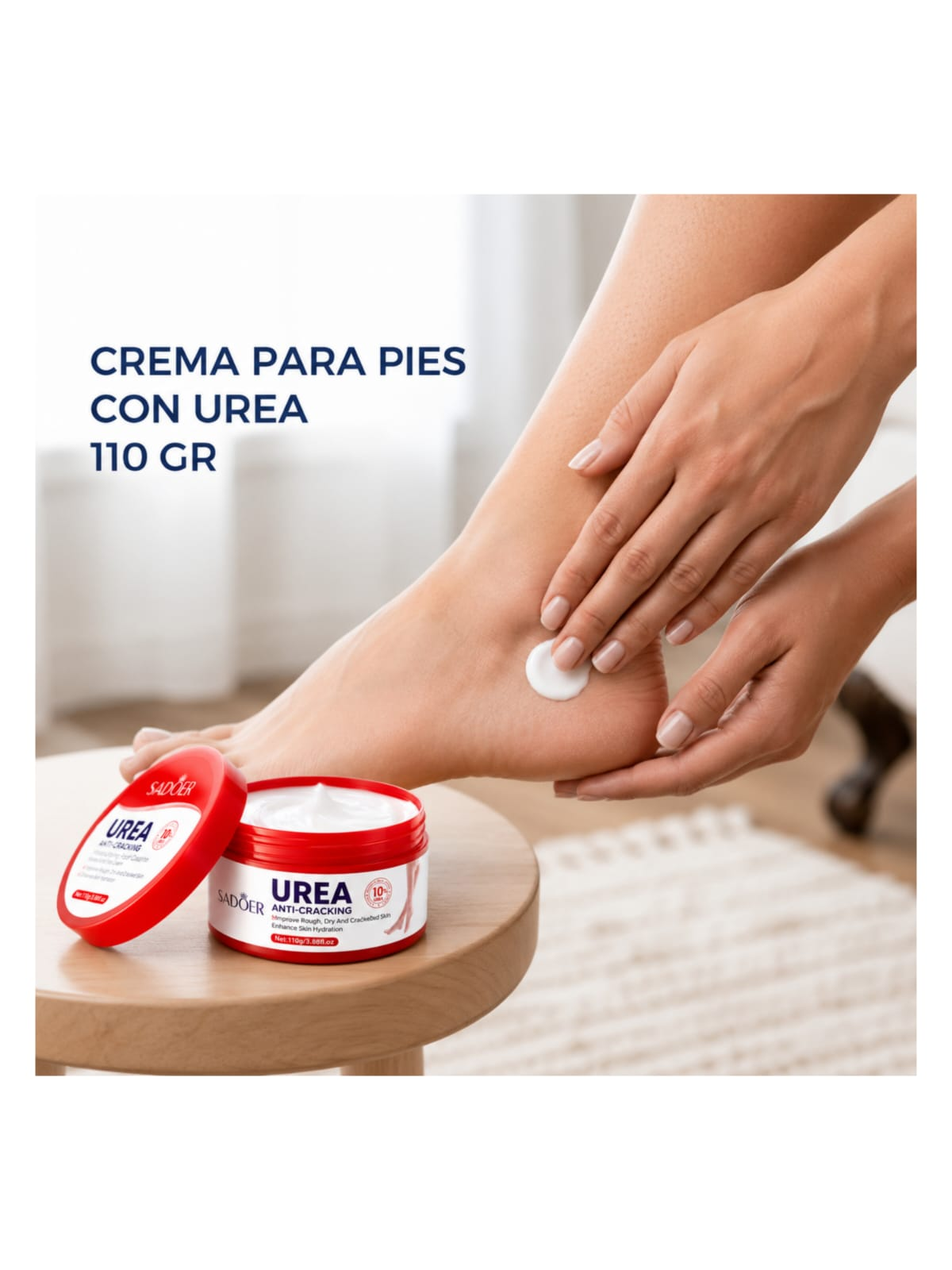 Crema para Pies Urea 10 Reparadora de Talones Agrietados y Resequedad 110g-2