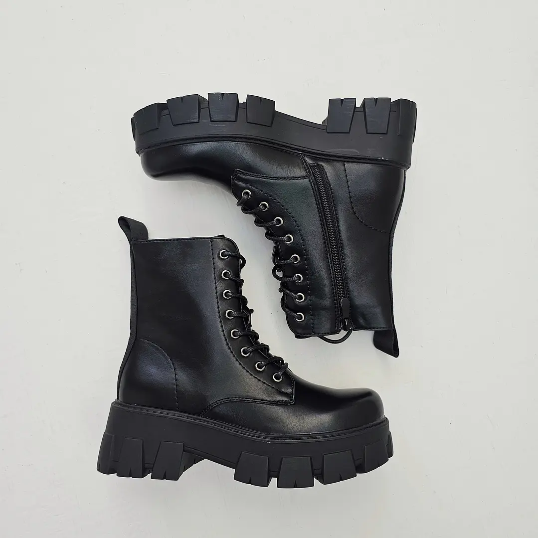 Bota Combat Plataforma Cierre Lateral Mujer-3