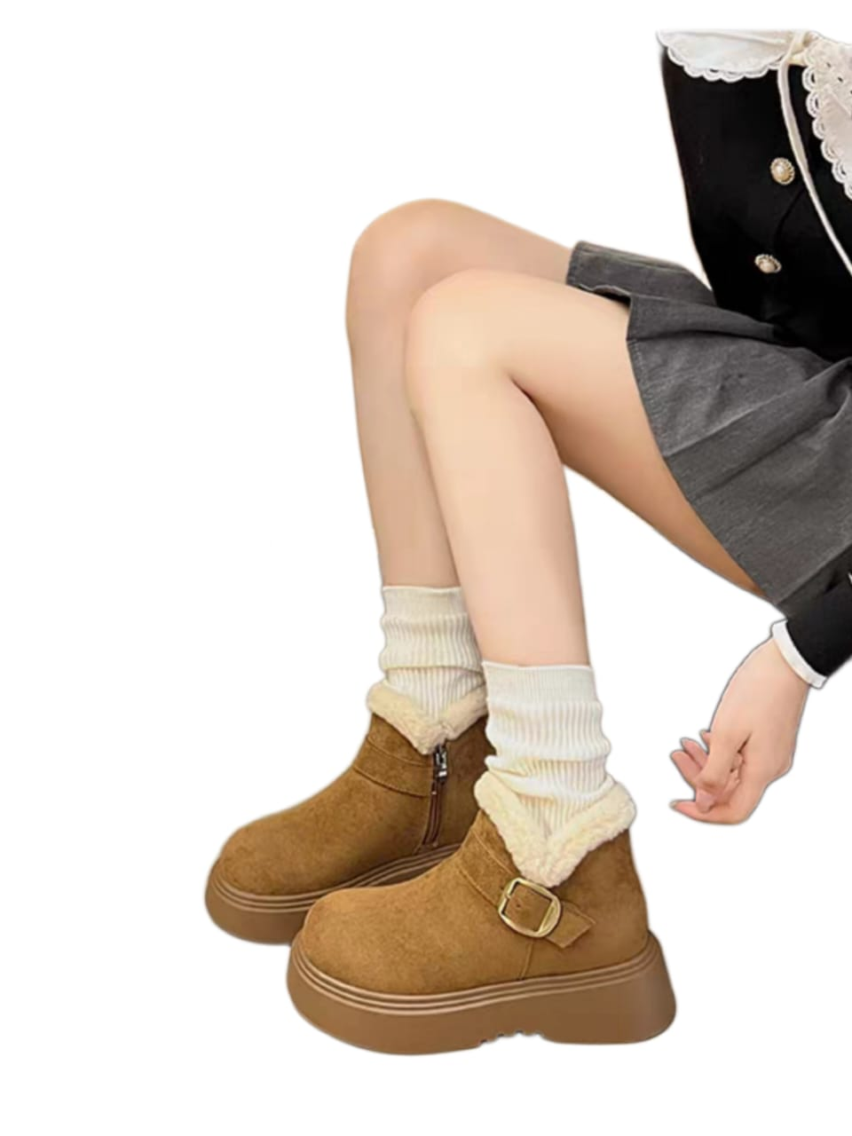 Botin Mujer Winter Platform Invierno Lluvia Forradas-2