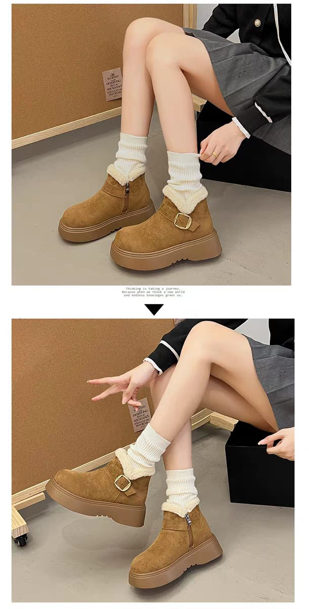 Botin Mujer Winter Platform Invierno Lluvia Forradas-3