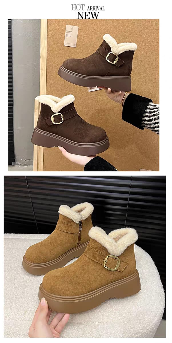 Botin Mujer Winter Platform Invierno Lluvia Forradas-4