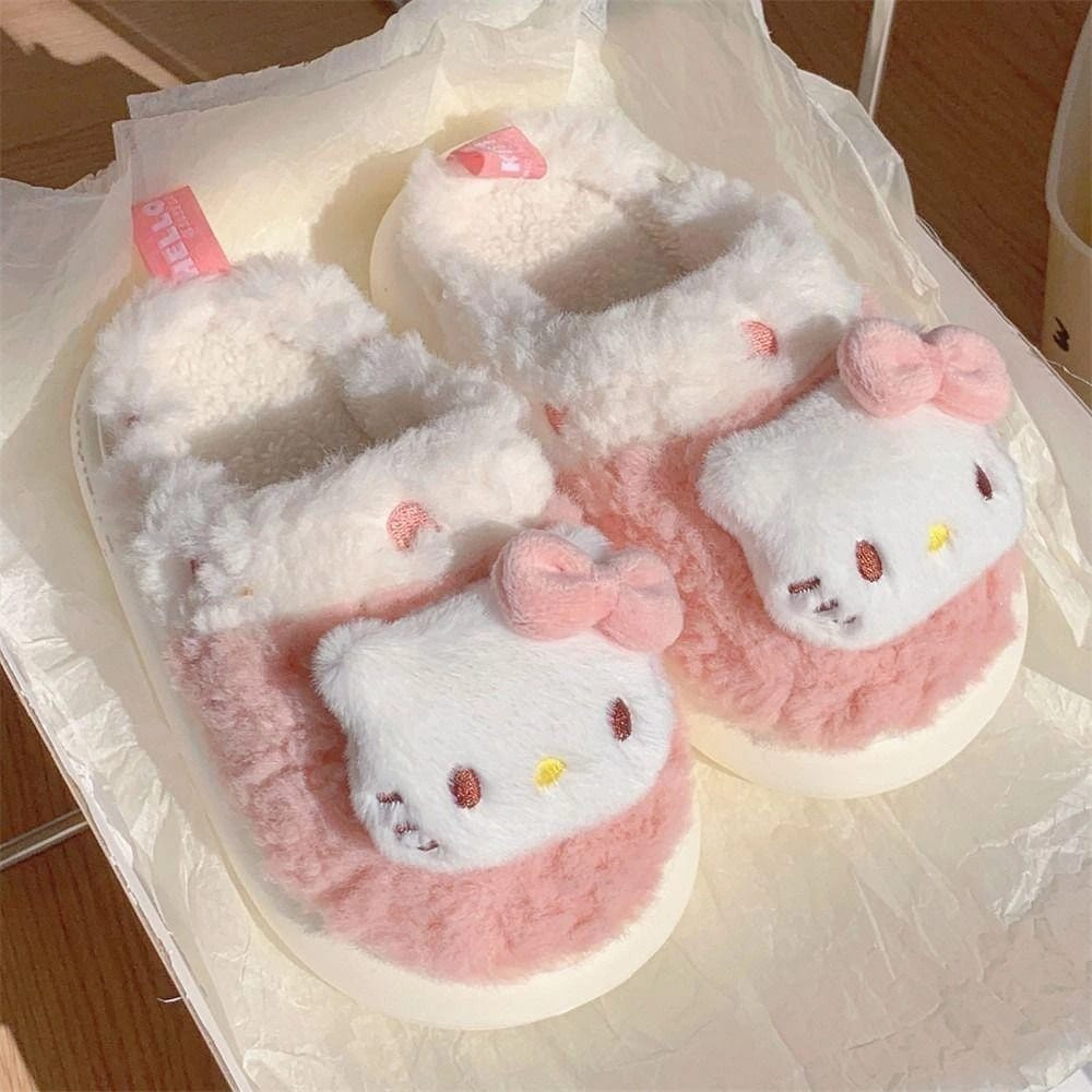 Pantuflas Hello Kitty Peluche Invierno Sanrio Suaves Antideslizantes-2