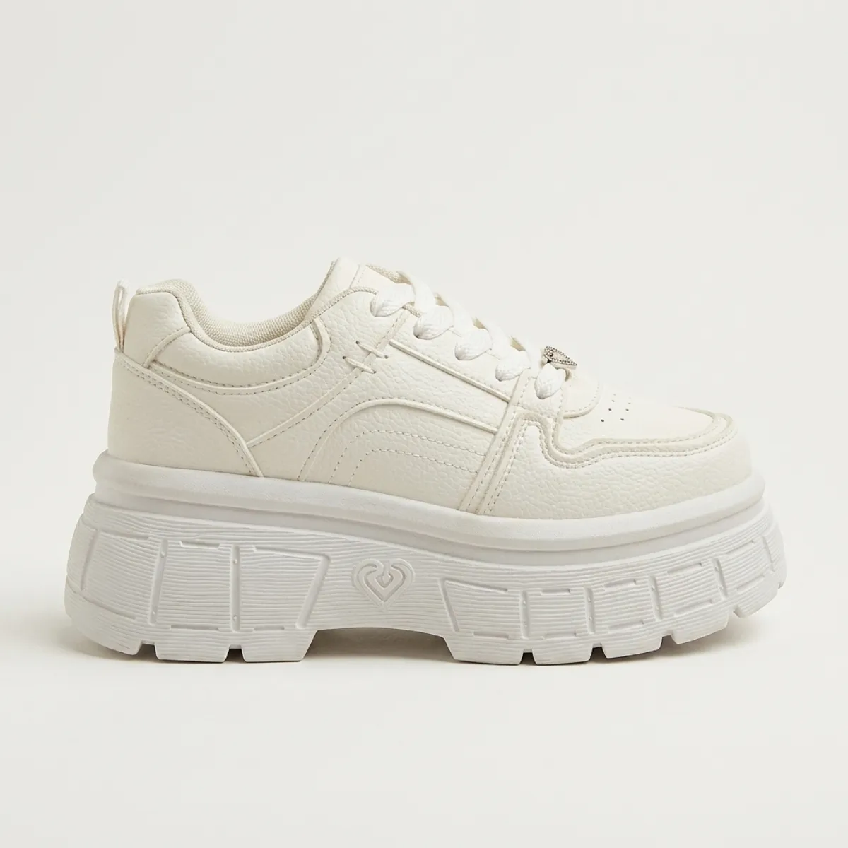 Zapatilla Mujer Plataforma Chunky Suela Alta Blanco Y2K-0