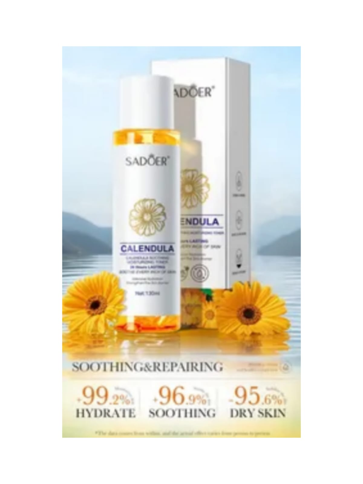 Tonico Facial Calendula Hidratante y Calmante con Petalos Reales 130ml-2