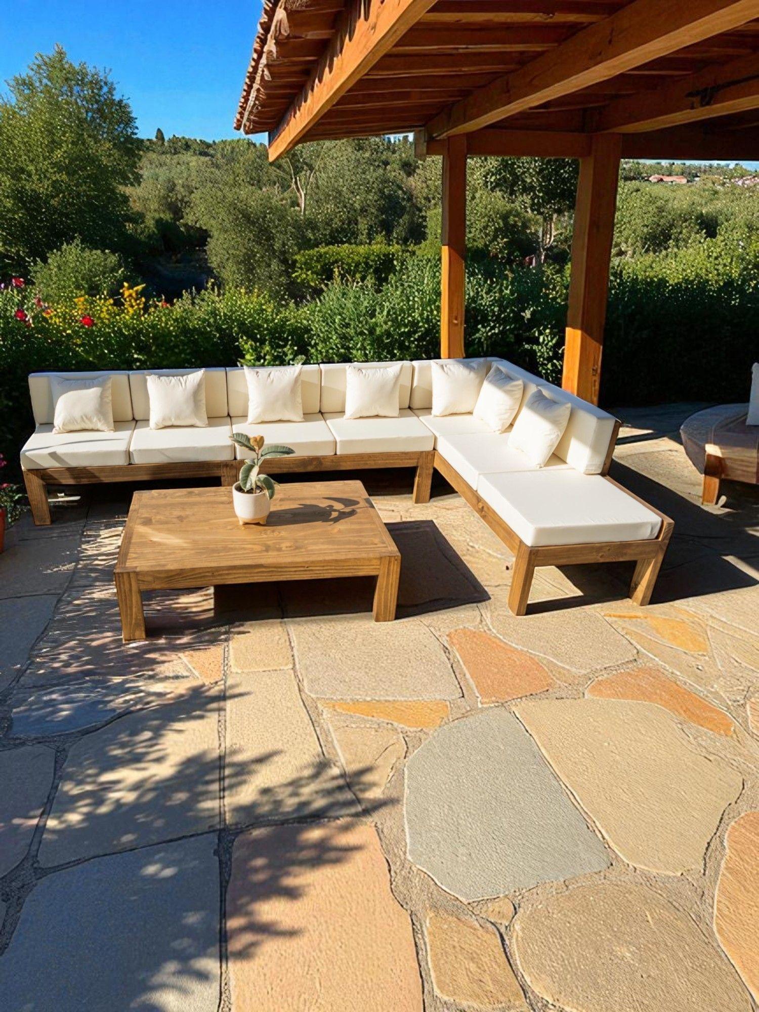 TERRAZA RÚSTICA MIARUSTE MODELO ELE 7 CUERPOS MADERA COLOR ROBLE V1-1