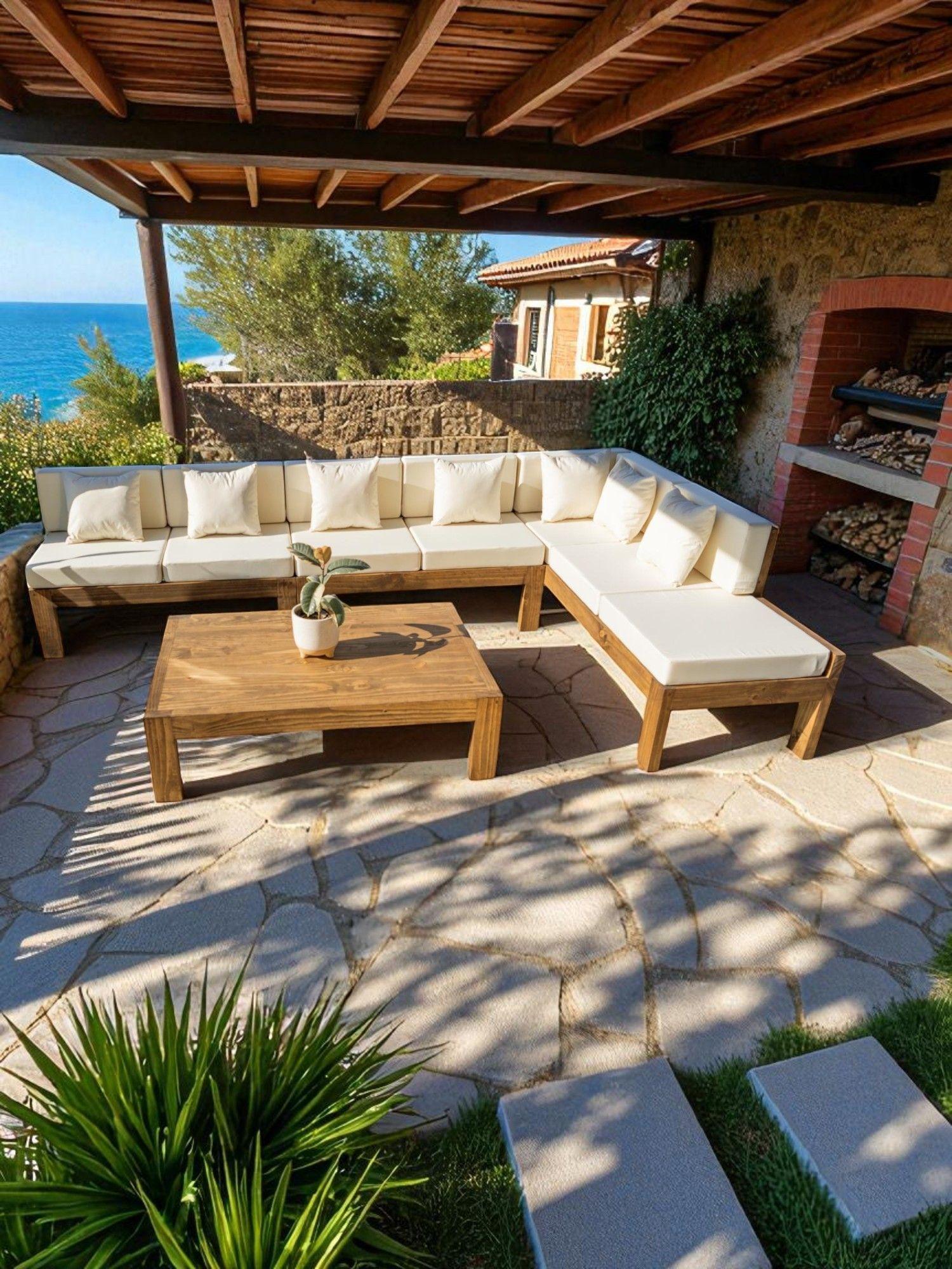 TERRAZA RÚSTICA MIARUSTE MODELO ELE 7 CUERPOS MADERA COLOR ROBLE V1-3
