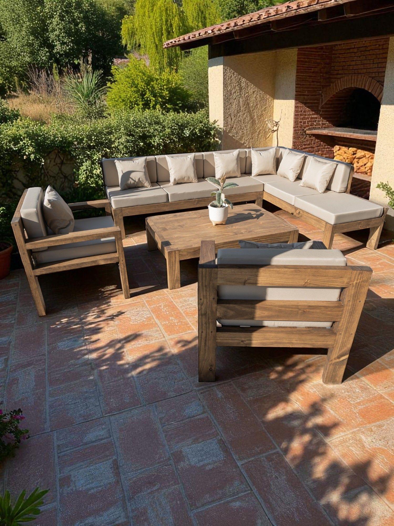 TERRAZA RÚSTICA MIARUSTE MODELO ELE 8 CUERPOS MADERA COLOR ROBLE V1-2