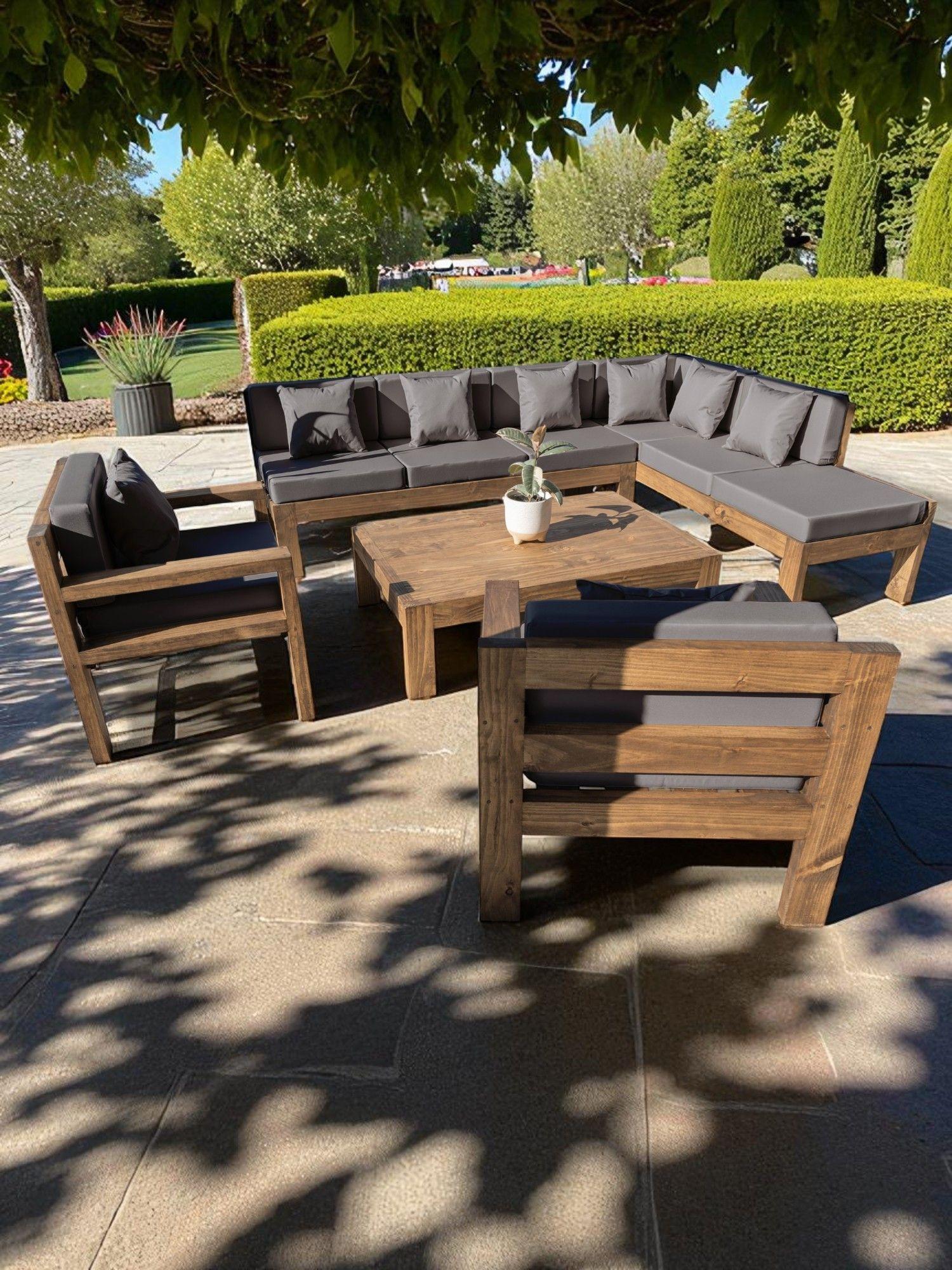 TERRAZA RÚSTICA MIARUSTE MODELO ELE 8 CUERPOS MADERA COLOR ROBLE V1-3