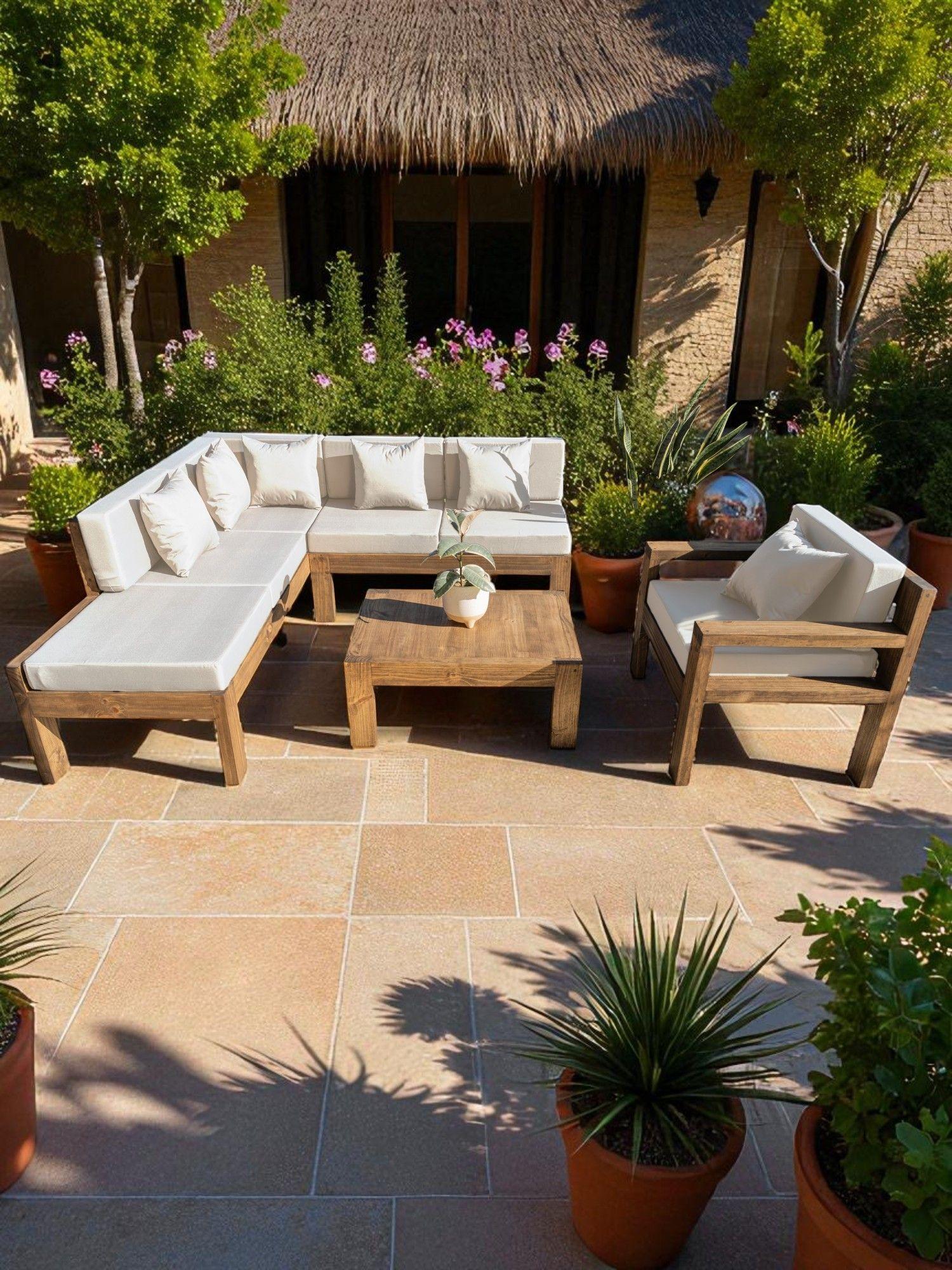 TERRAZA RÚSTICA MIARUSTE MODELO ELE 6 CUERPOS MADERA COLOR ROBLE V1-3