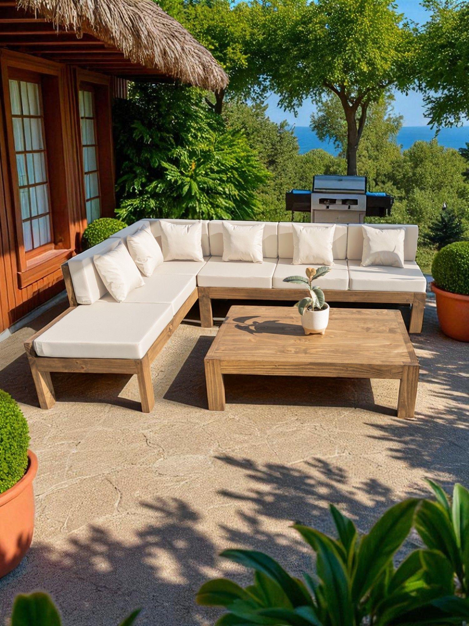 TERRAZA RÚSTICA MIARUSTE MODELO ELE 6 CUERPOS MADERA COLOR ROBLE V2-0