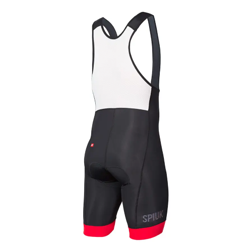 Calza Corta Con Tirantes Ciclismo Spiuk Anatomic Negro-Rojo-1