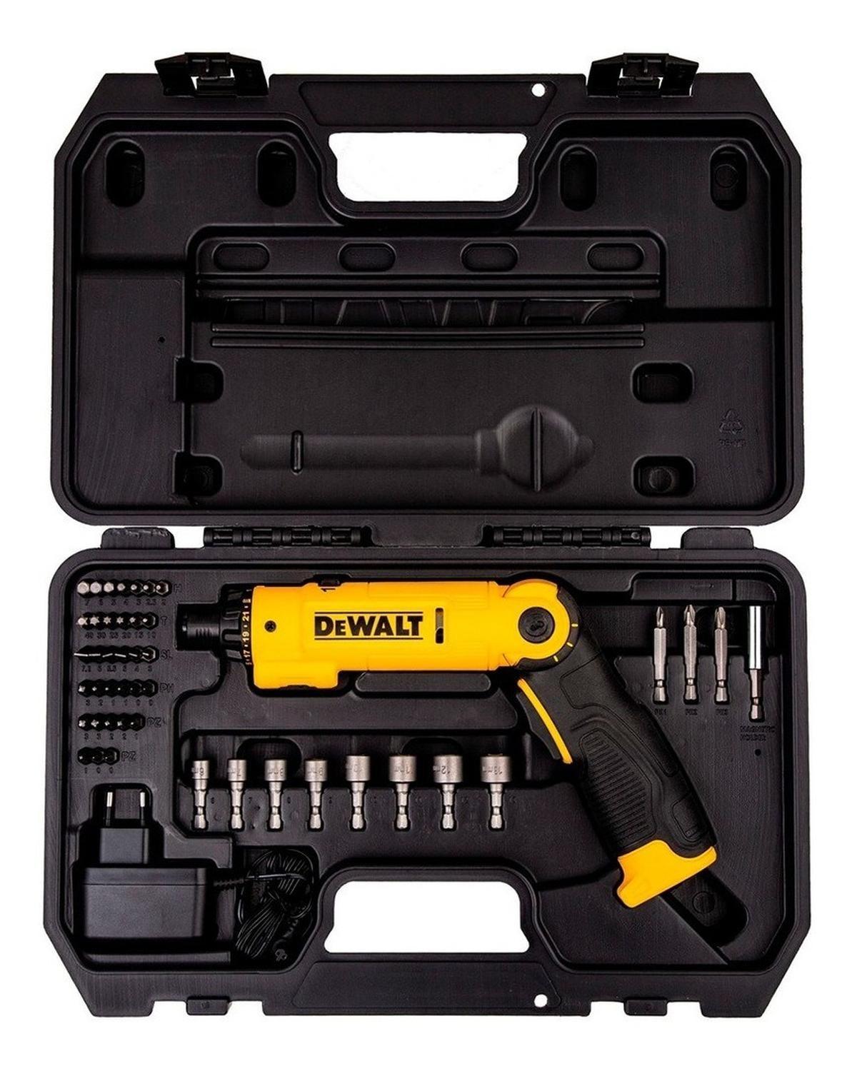 Kit Atornillador Inal. 8v + 45 Accesorios Dewalt Dcf008-b2-1