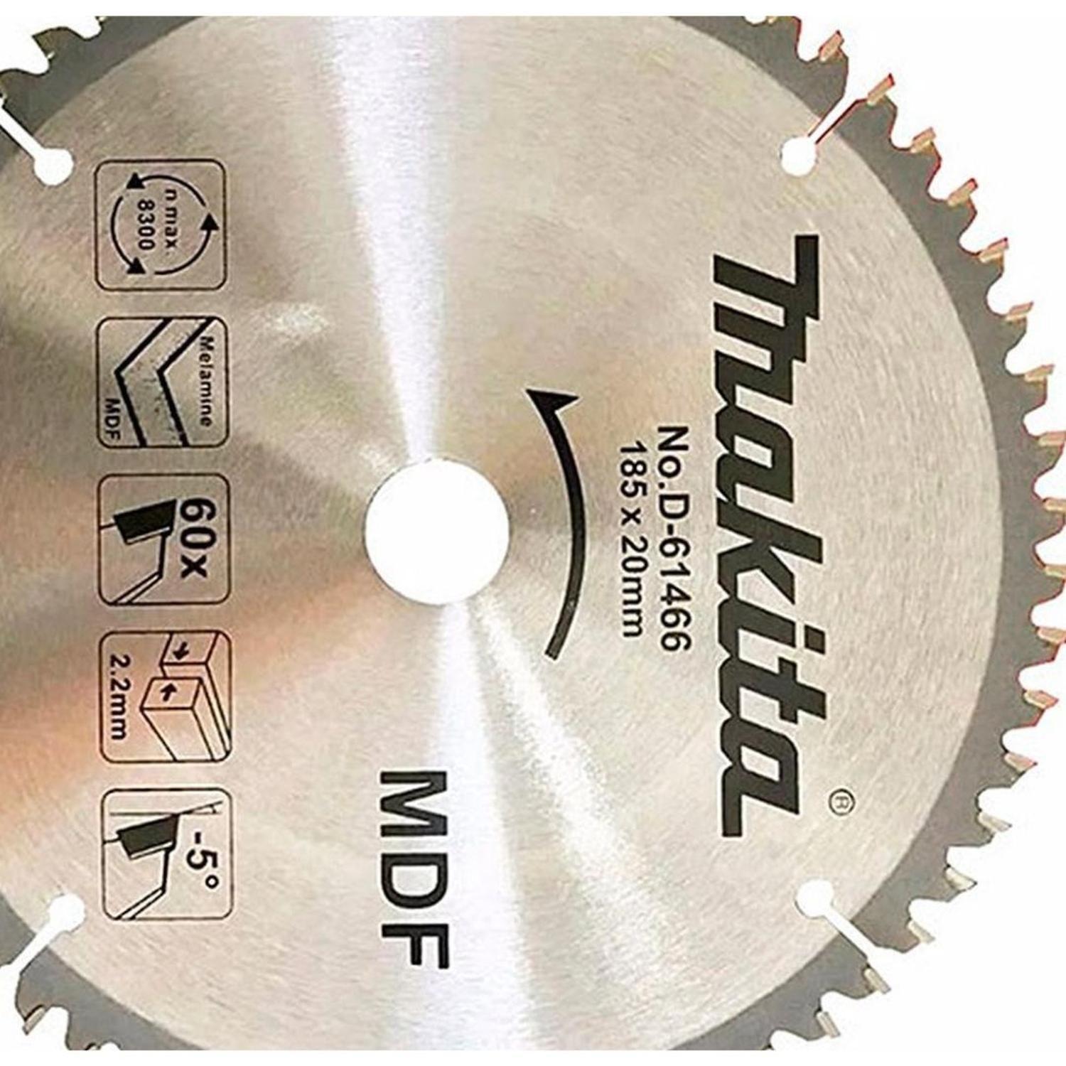 Disco 7-1/4 X 60 Dientes Eje 20mm + Buje 5/8 - Madera Mdf M-2
