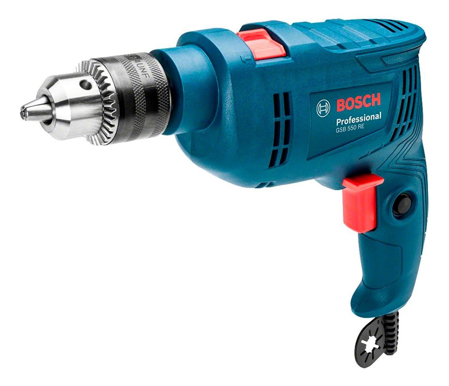 Taladro Impacto Bosch Gsb 550 Re + Mango + Maletín 06011b60n-4