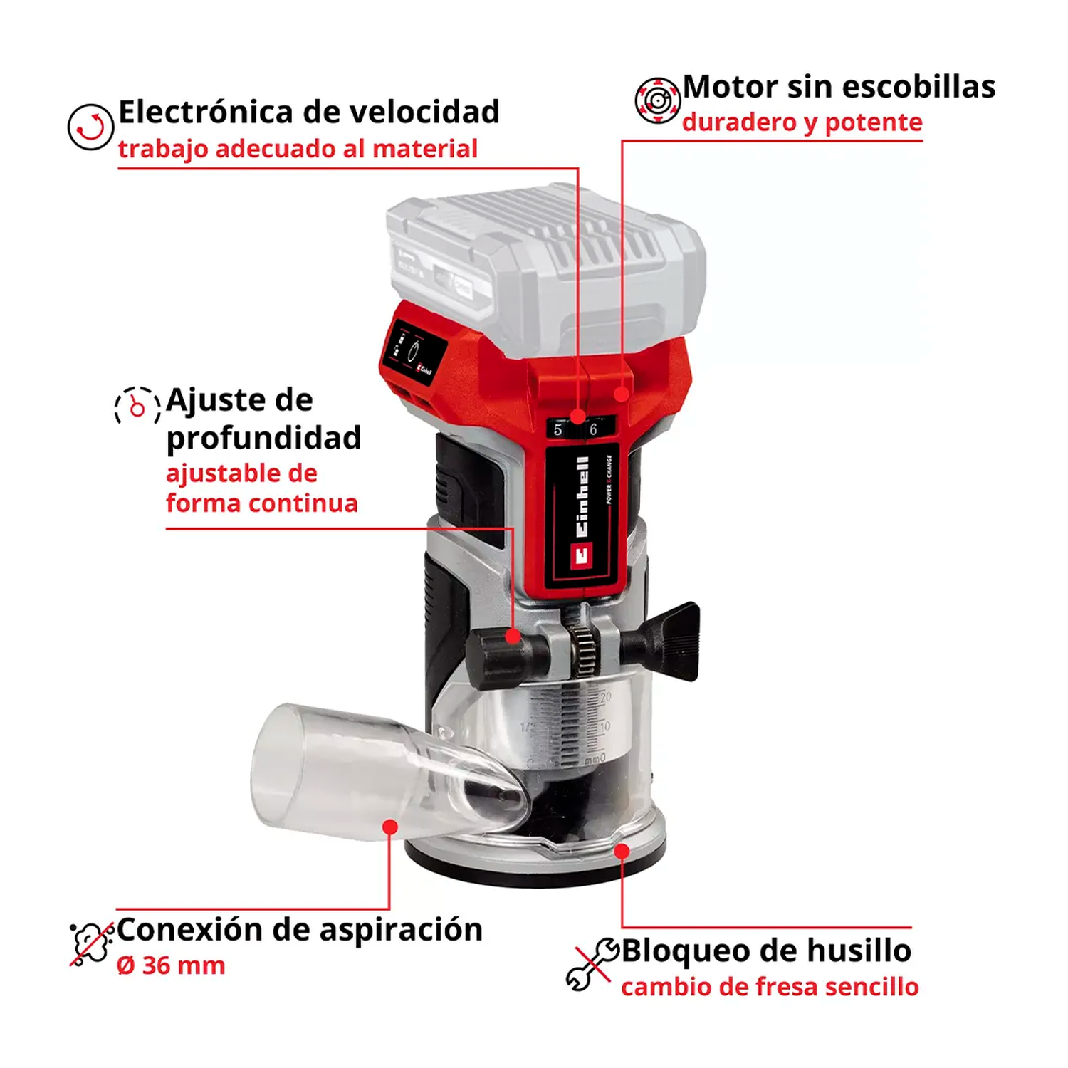 Fresadora de Palma Einhell TP-ET 18 Li BL - Sin Baterías-2